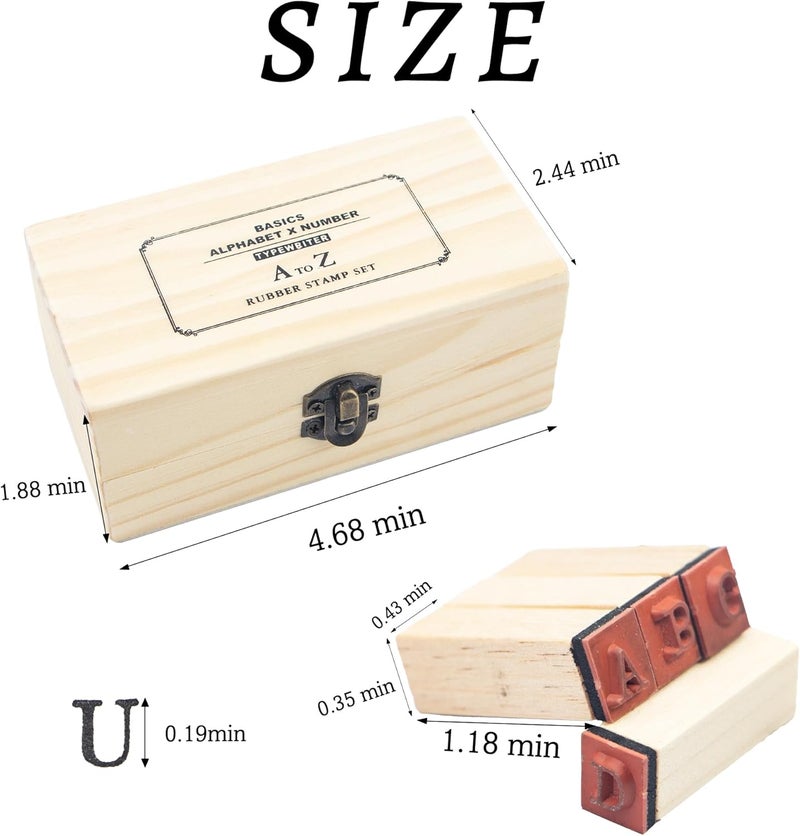 krastmon Rubber Stamp Letters Numbers and Alphabets, 36 Pcs Small Wooden Rubber Stamps for Card Making, DIY Craft, Scrapbooking Supplie, etc. - Image 2